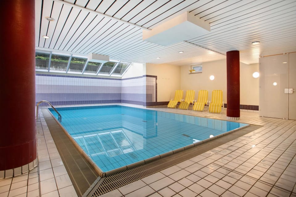 Property building, Living room, Swimming pool