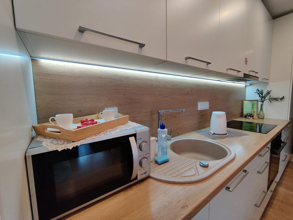 Coffee/tea facilities, Kitchen or kitchenette, stove