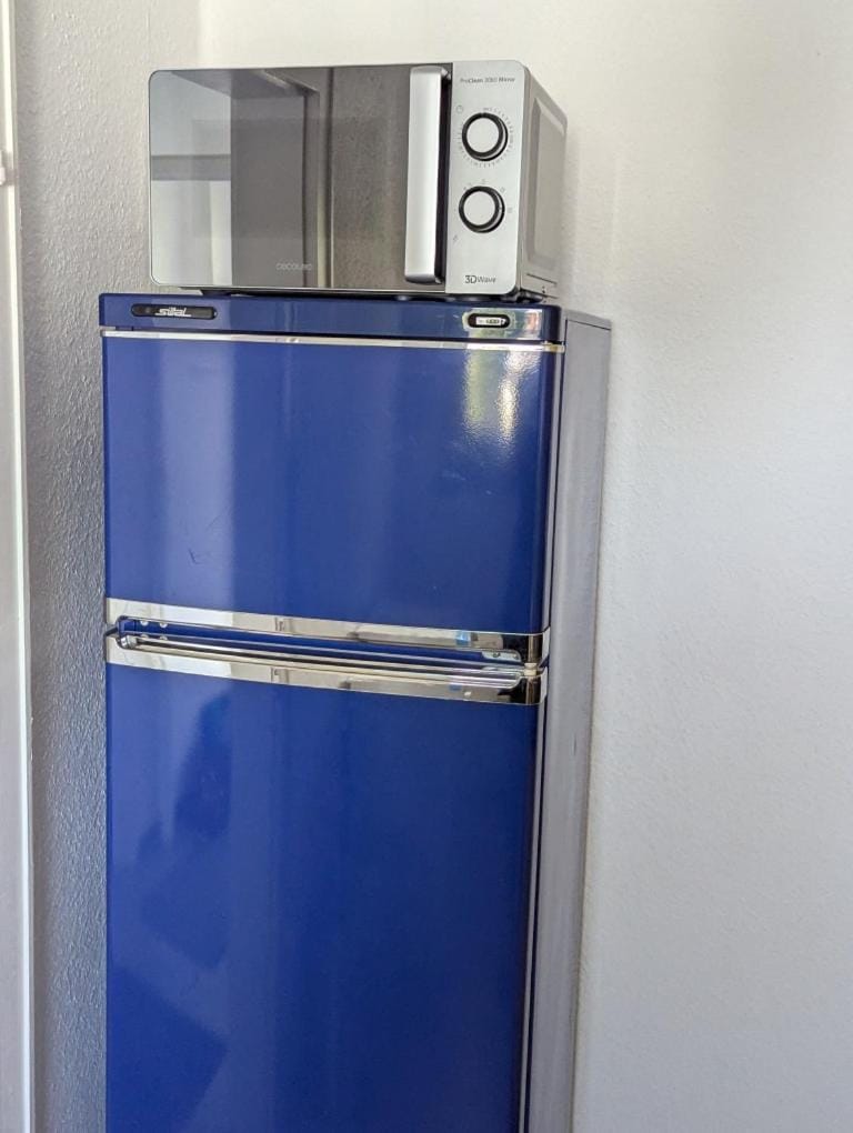 Kitchen or kitchenette, microwave