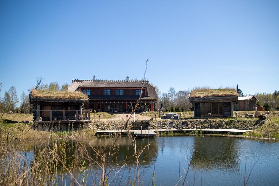 Property building, Facade/entrance, Day, Natural landscape, Sauna, View (from property/room), Garden view, Lake view, River view, Seasons