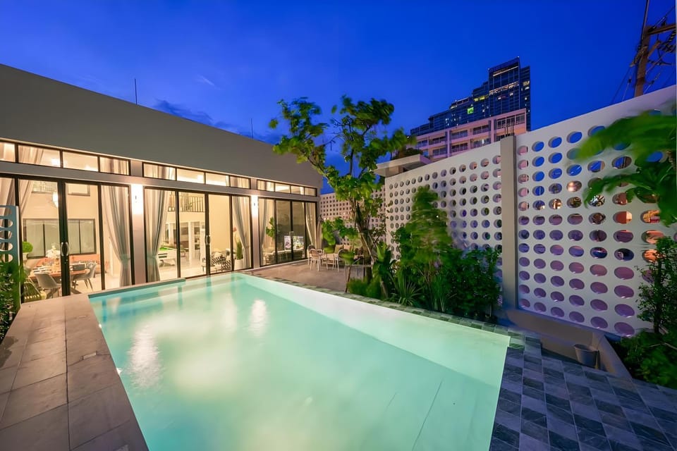 Property building, Night, Pool view