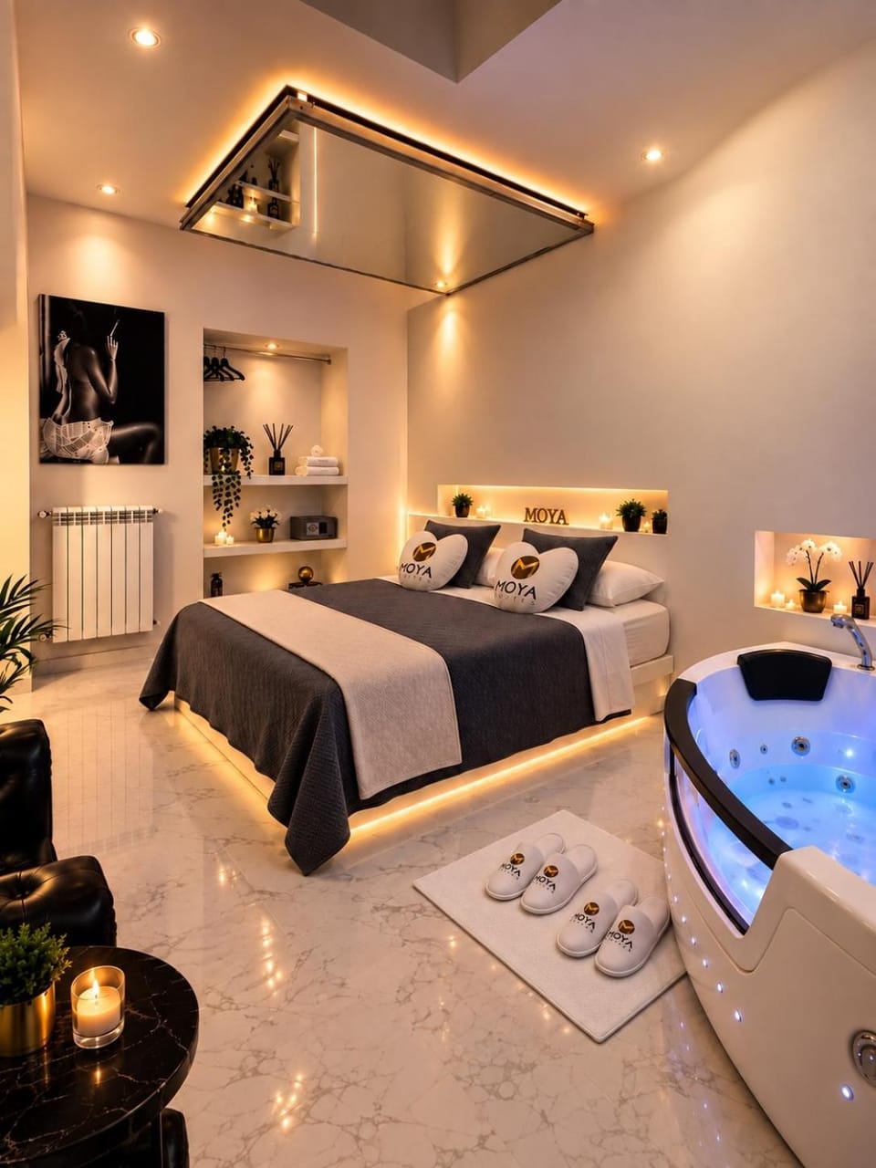 Bed, Hot Tub