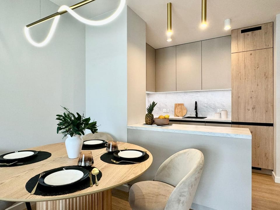Kitchen or kitchenette, Living room, Dining area, stove