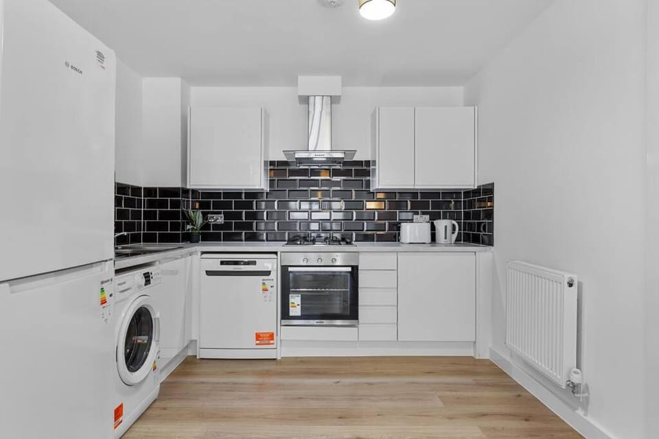 Kitchen or kitchenette, oven, stove, toaster