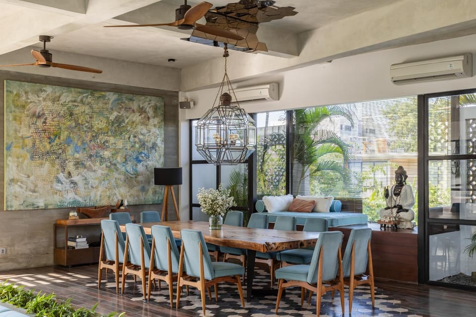 Dining area, air conditioner