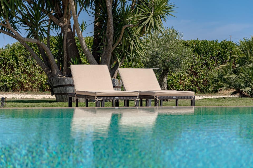 Day, Natural landscape, Garden, Garden view, Pool view, Swimming pool, sunbed