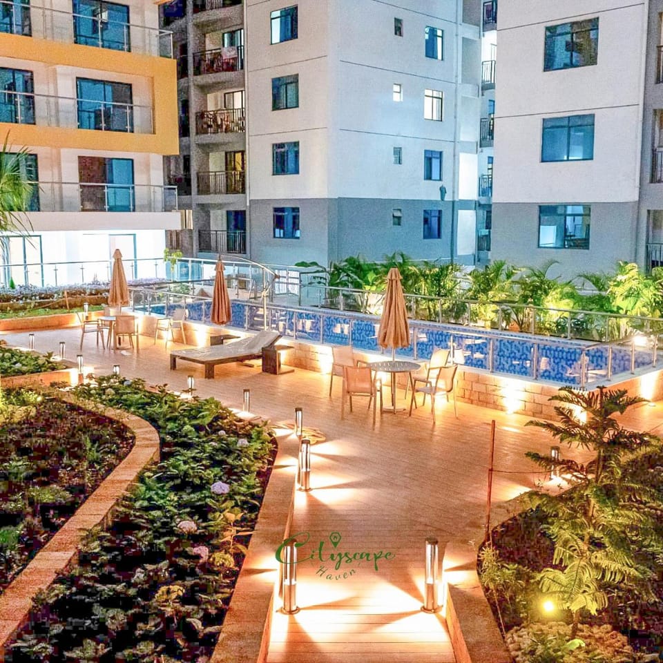 Property building, Garden, Garden view, Swimming pool