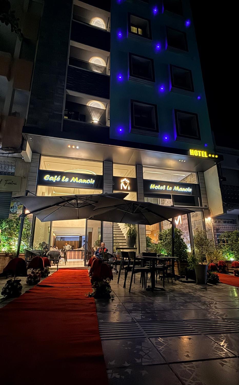 Property building, Patio, Night