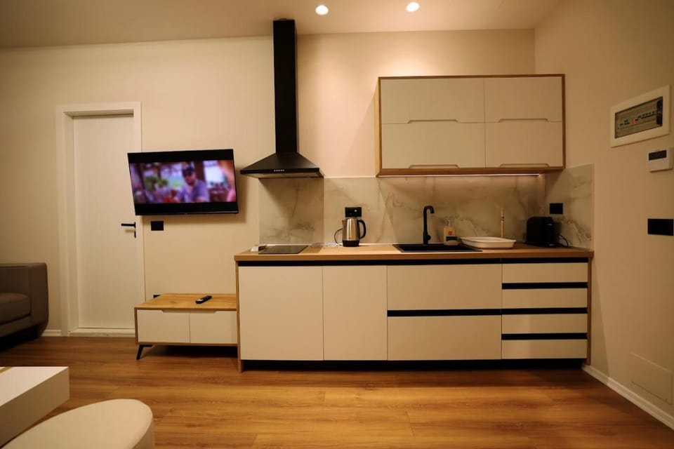 TV and multimedia, Coffee/tea facilities, Kitchen or kitchenette, Living room, Photo of the whole room, Seating area, Bedroom, Area and facilities, furniture, internet, minibar, stove, air conditioner