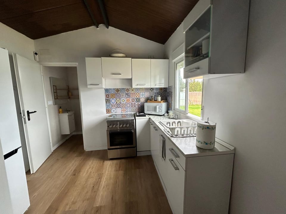 Kitchen or kitchenette, oven, stove