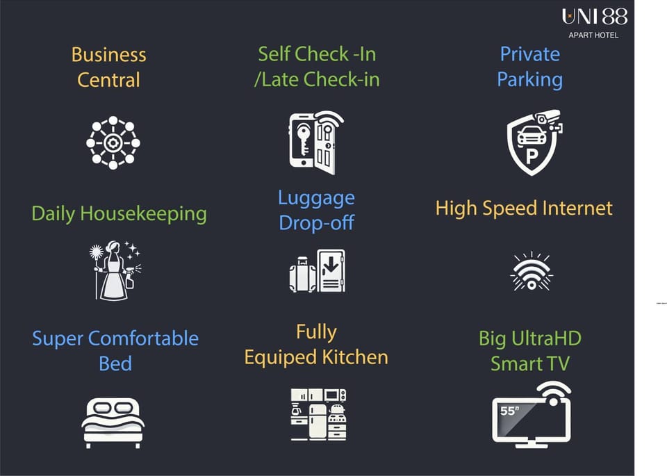 Business facilities, Area and facilities, Area and facilities