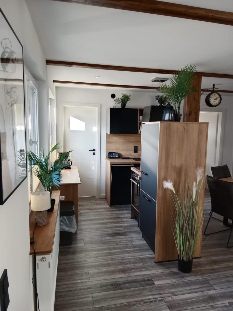 Kitchen or kitchenette, oven, stove