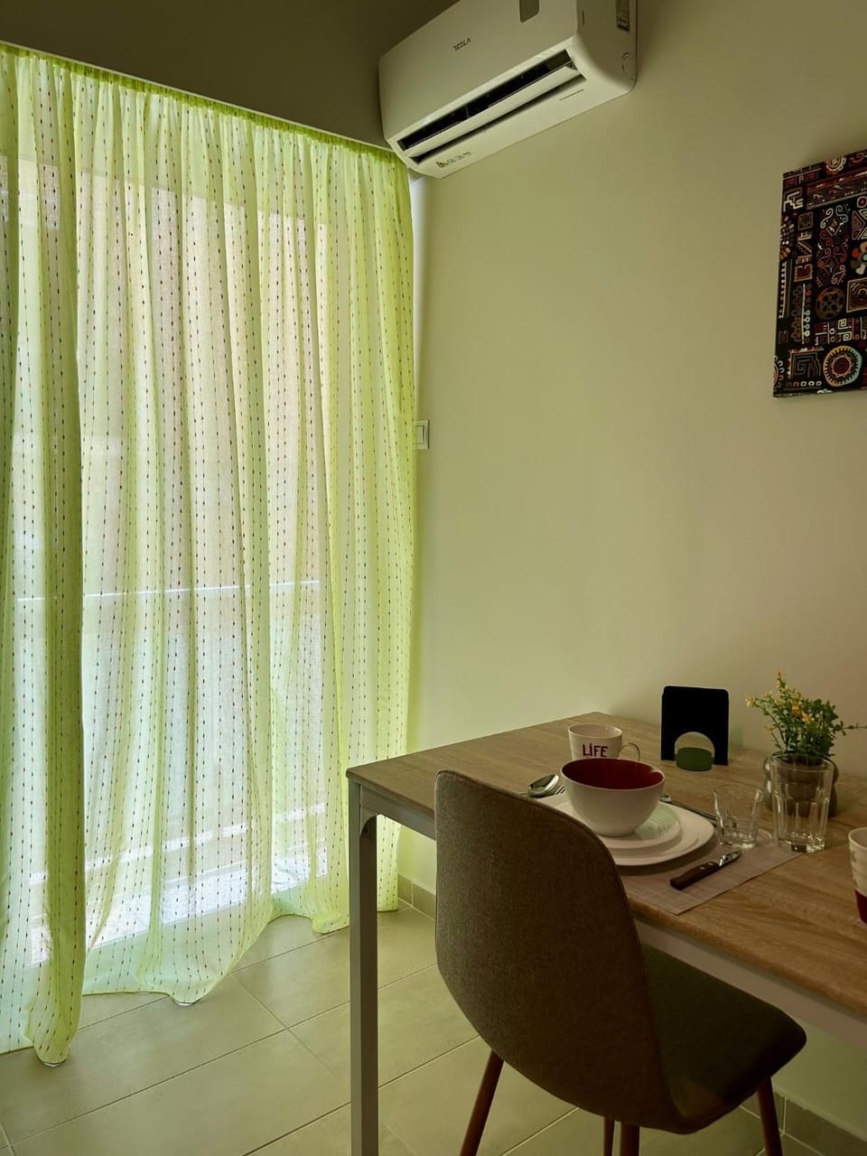 Dining area, air conditioner