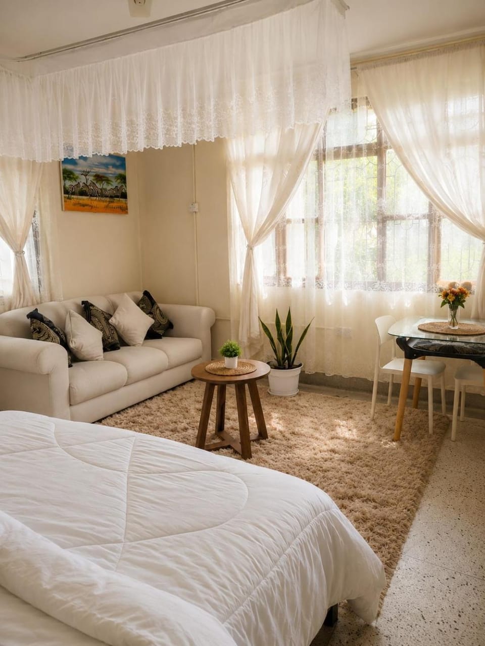 Bed, Living room, Photo of the whole room, Bedroom