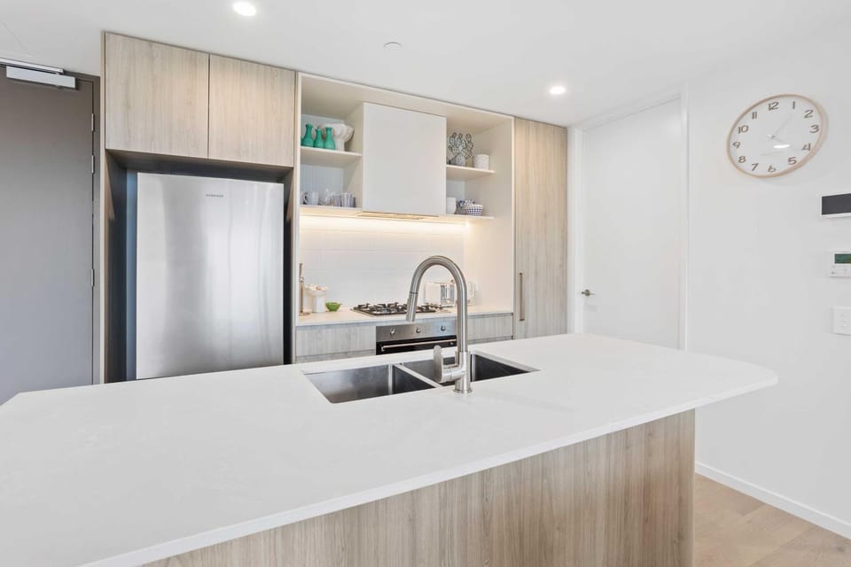 Kitchen or kitchenette, oven, stove