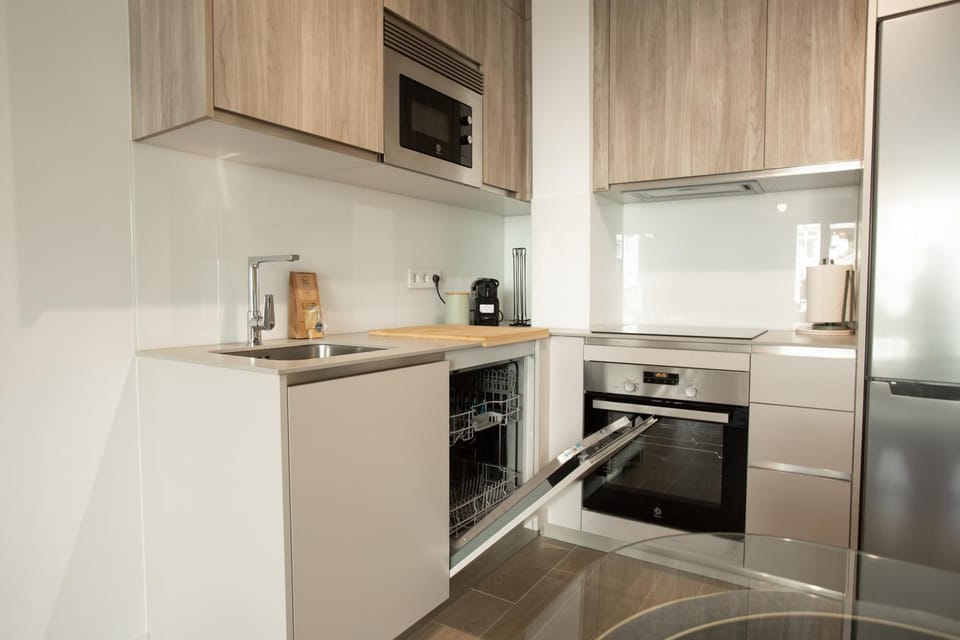 Kitchen or kitchenette, dishwasher