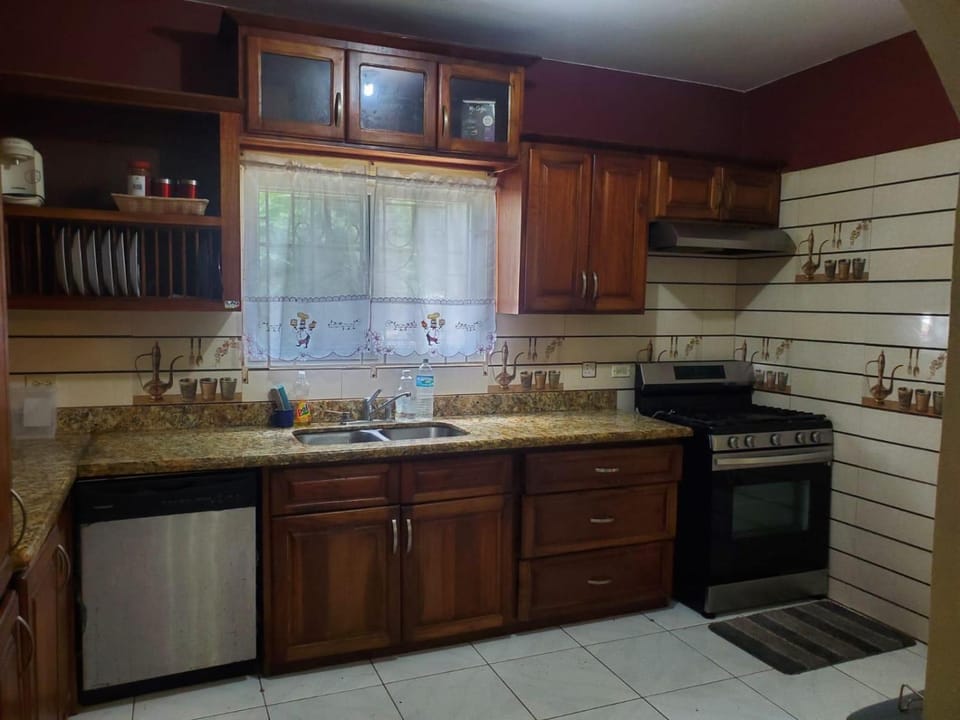 Kitchen or kitchenette, oven, stove