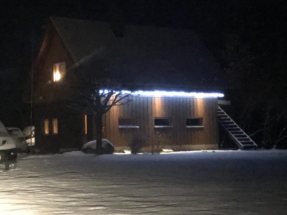 Property building, Night, Winter
