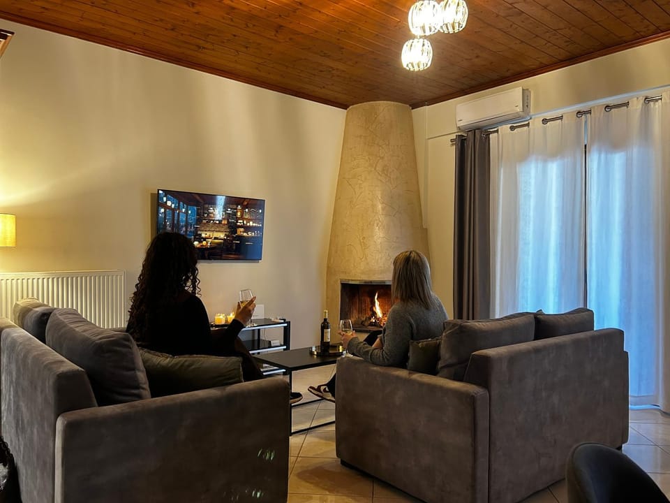 Seating area, Entertainment, fireplace