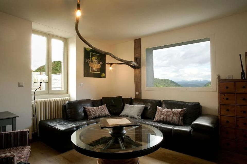 Natural landscape, Living room, Seating area, Mountain view