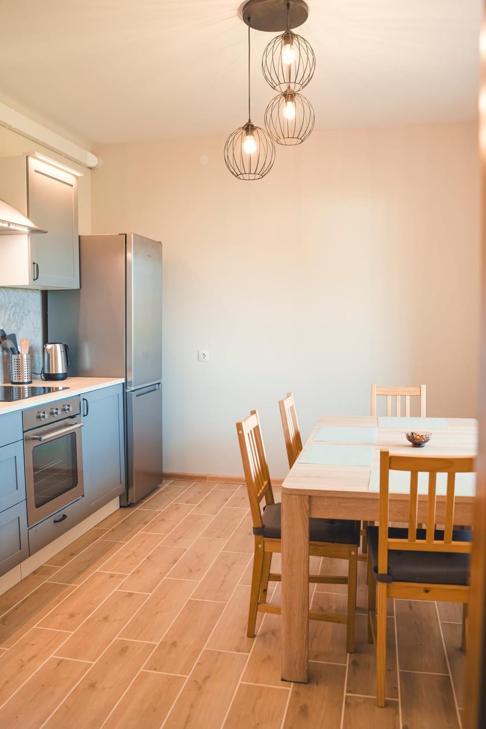 Dining area, oven, kitchen
