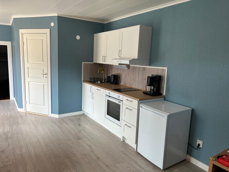 Coffee/tea facilities, Kitchen or kitchenette, oven, stove