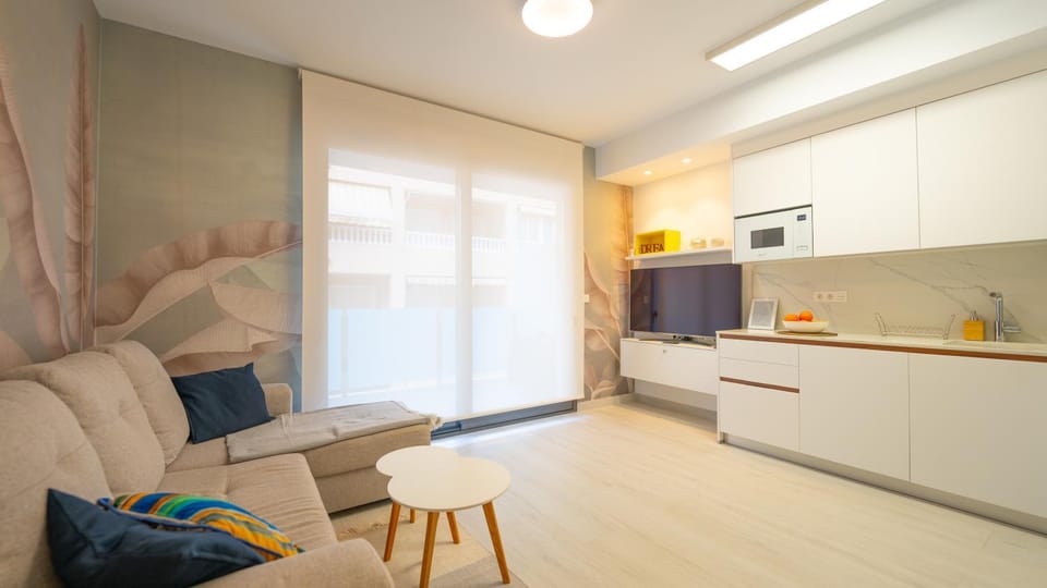 Living room, kitchen
