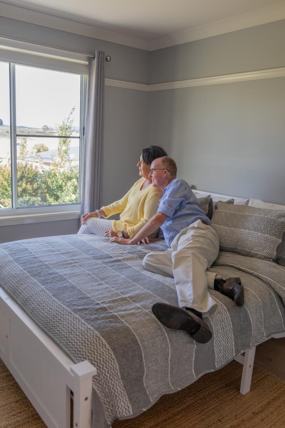 Bed, People, Bedroom, Guests