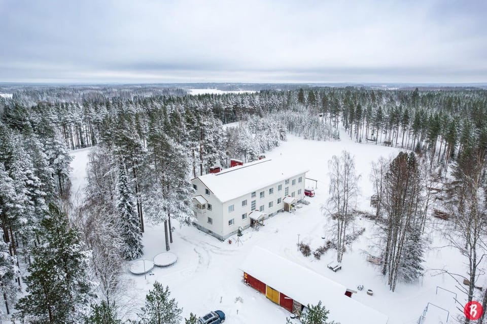 Property building, Natural landscape, Bird's eye view, Winter