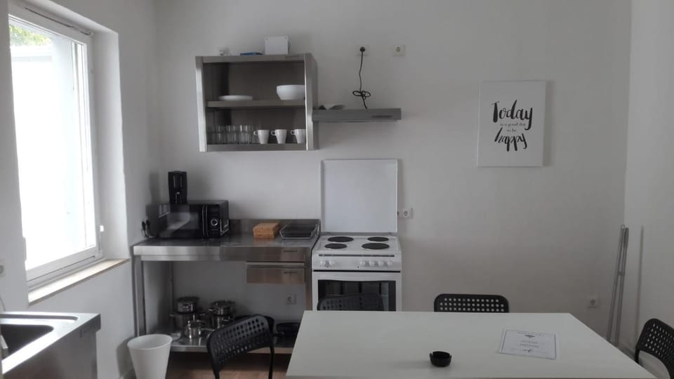 Dining area, stove, kitchen
