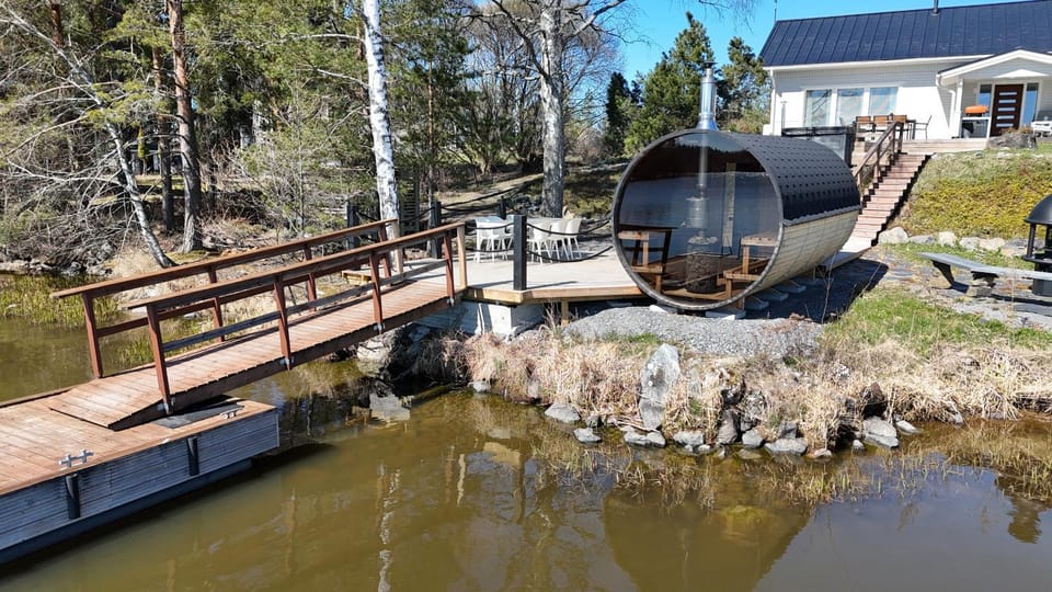 Property building, Spring, Day, Lake view