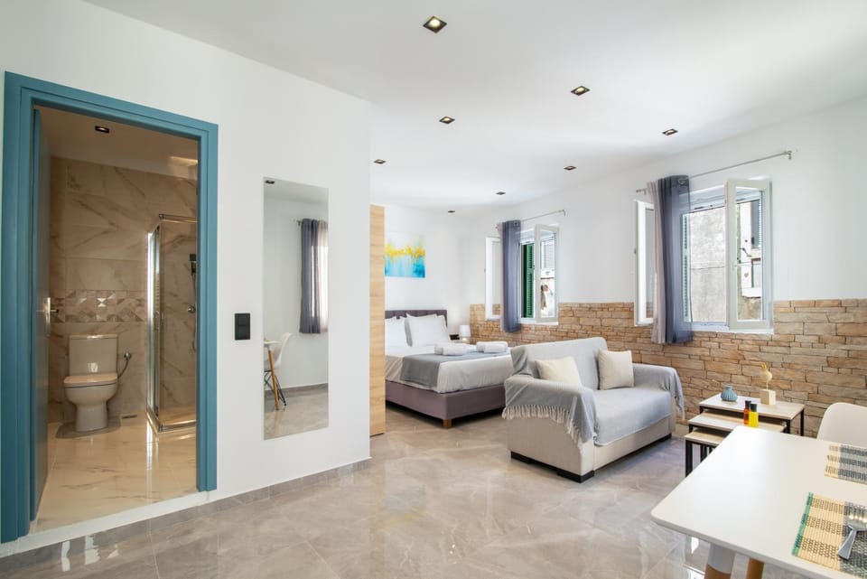 Bed, Bathroom, Seating area