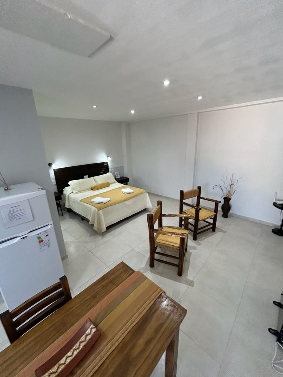 Bed, Kitchen or kitchenette, Living room, Photo of the whole room, towels