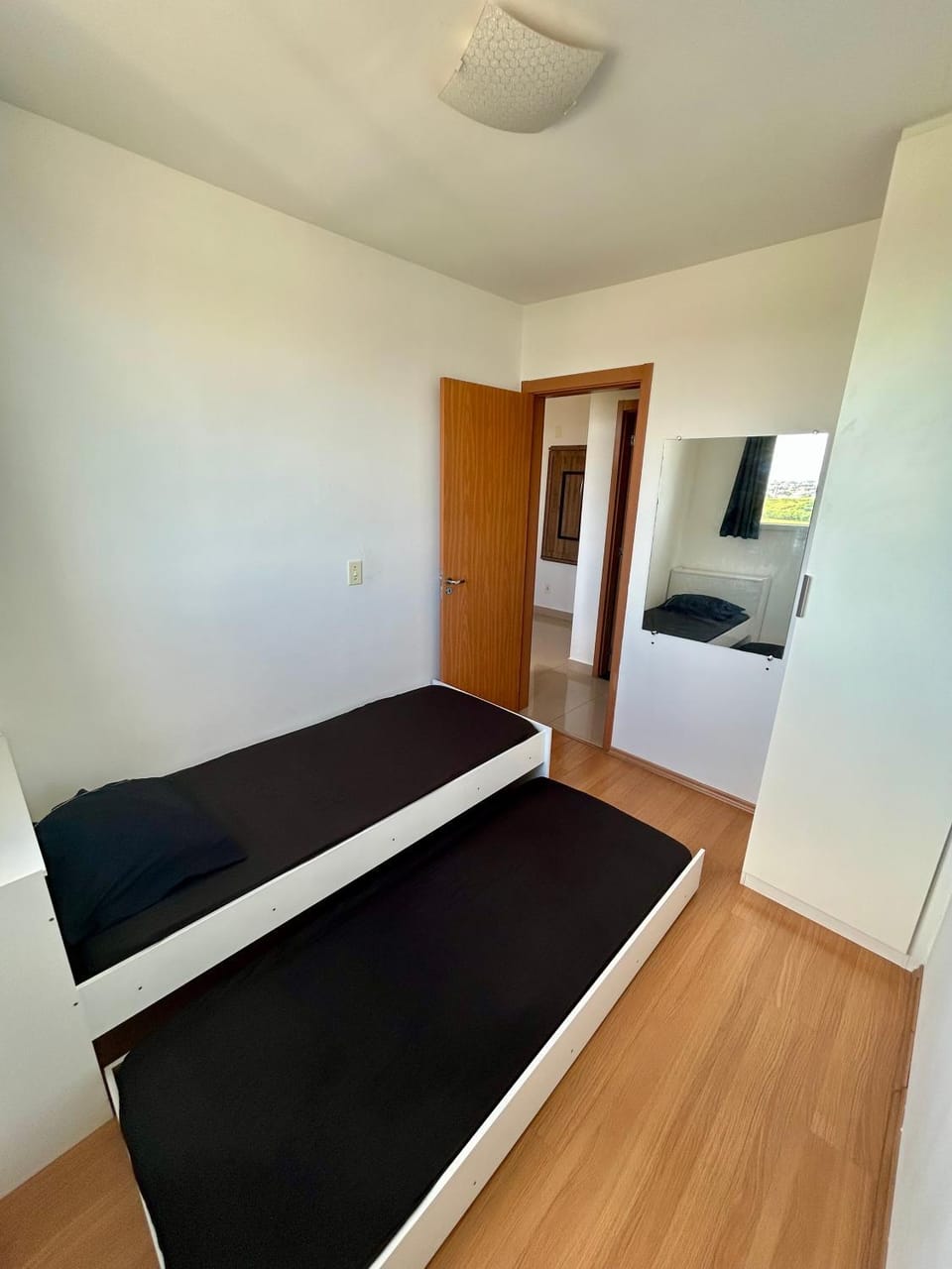 Bed, Photo of the whole room, Bedroom, bunk bed, wardrobe