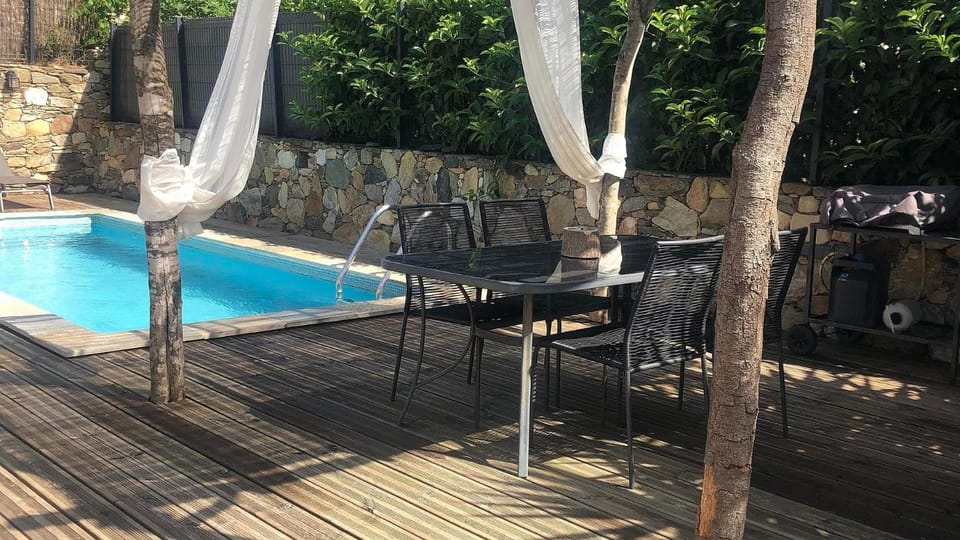Property building, Living room, Swimming pool