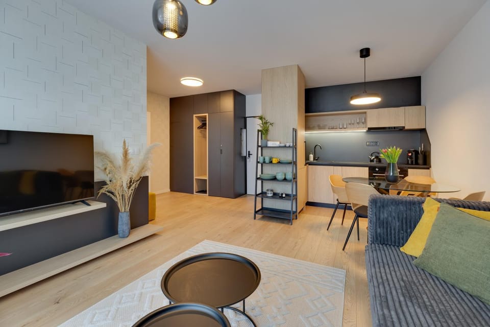 Living room, kitchen
