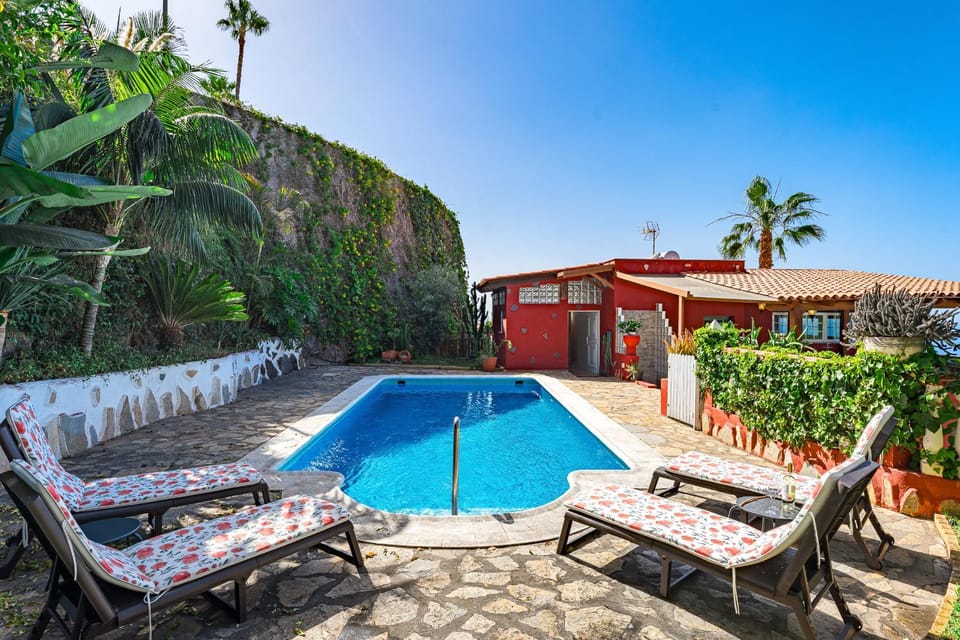 Property building, Patio, Garden, Garden view, Pool view, Swimming pool, sunbed
