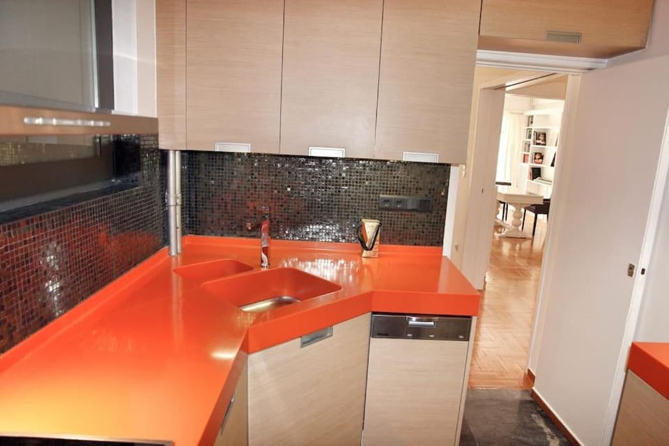 Kitchen or kitchenette, oven, stove