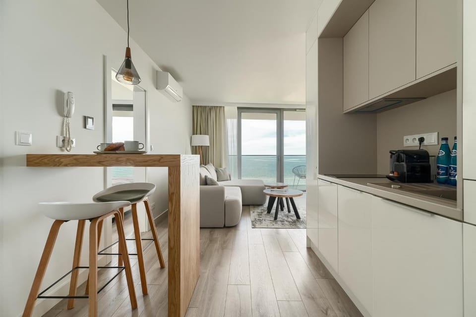 Kitchen or kitchenette, Living room, Dining area, stove