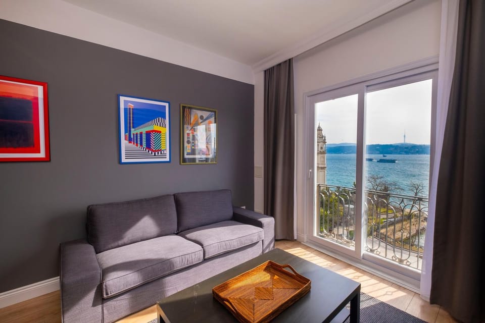 Living room, Seating area, Sea view