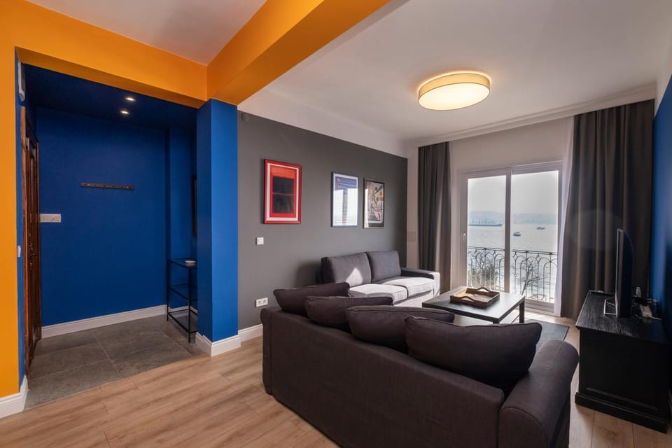 Living room, Seating area, Sea view