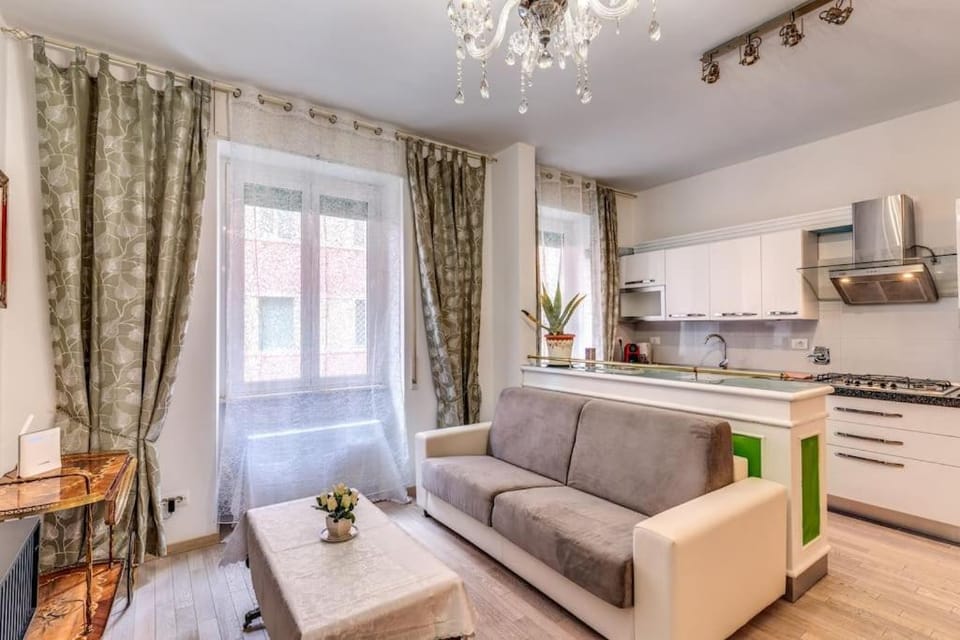 Kitchen or kitchenette, Living room, Seating area