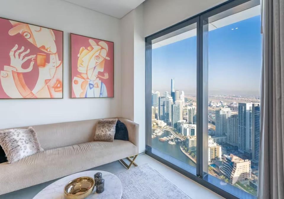 Living room, Seating area, City view