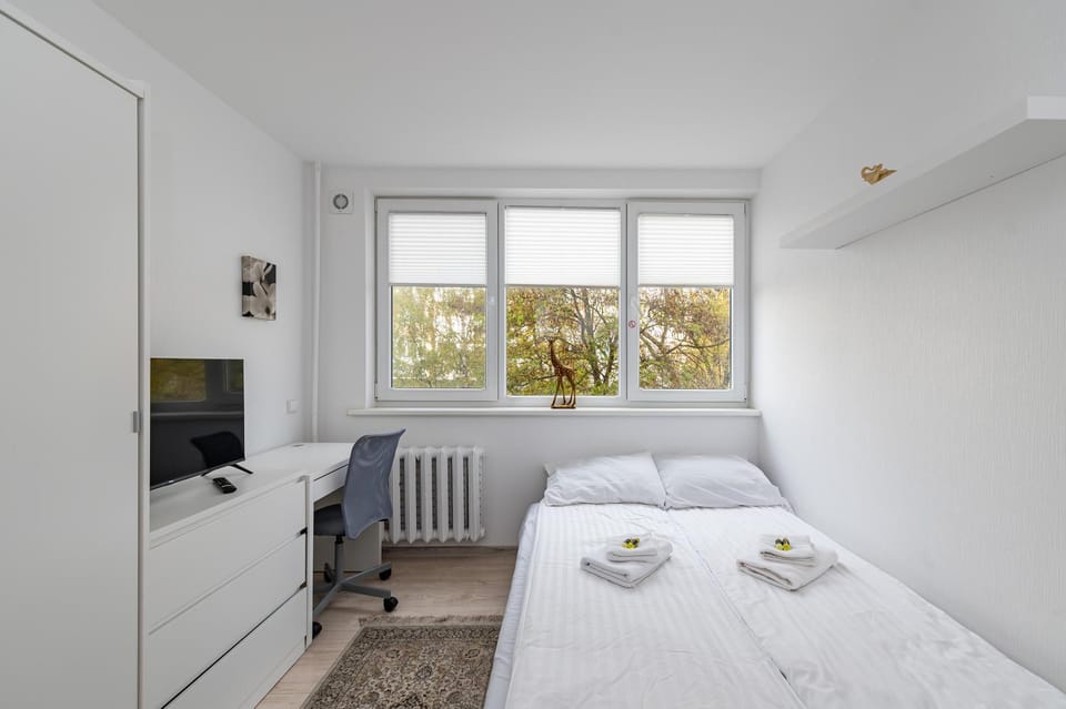 Bed, TV and multimedia, towels