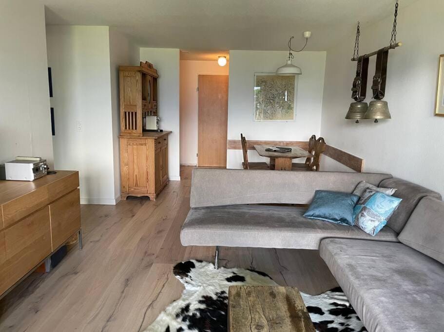 Bed, Living room, Seating area