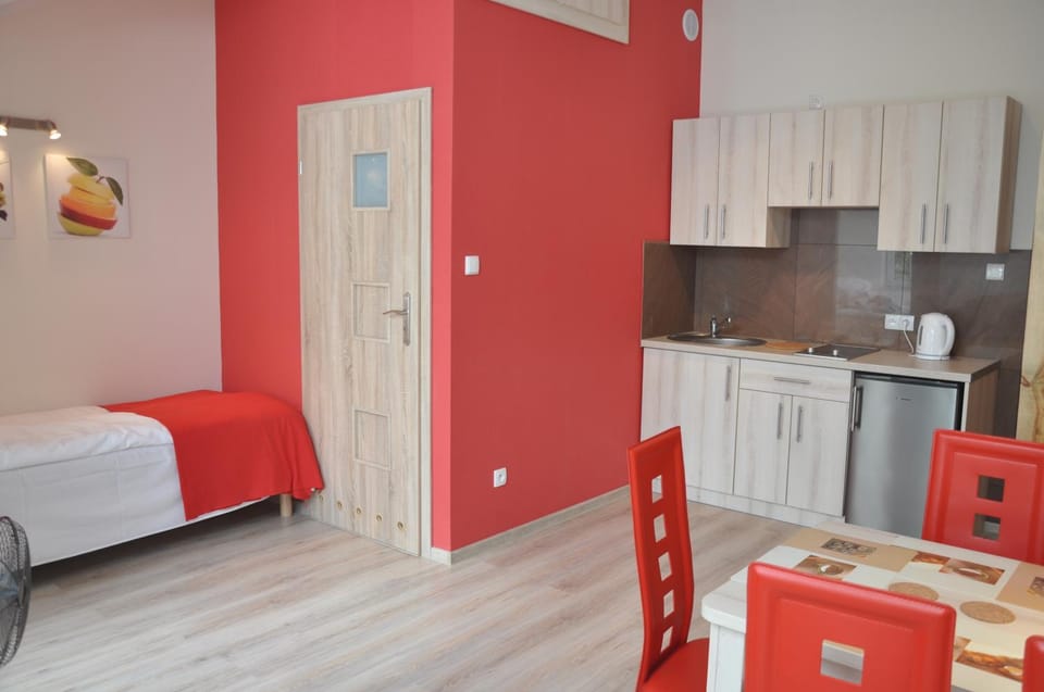 Kitchen or kitchenette, Living room, Dining area, stove