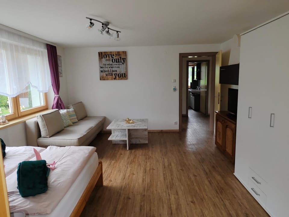 Bed, TV and multimedia, Seating area, Bedroom, wardrobe