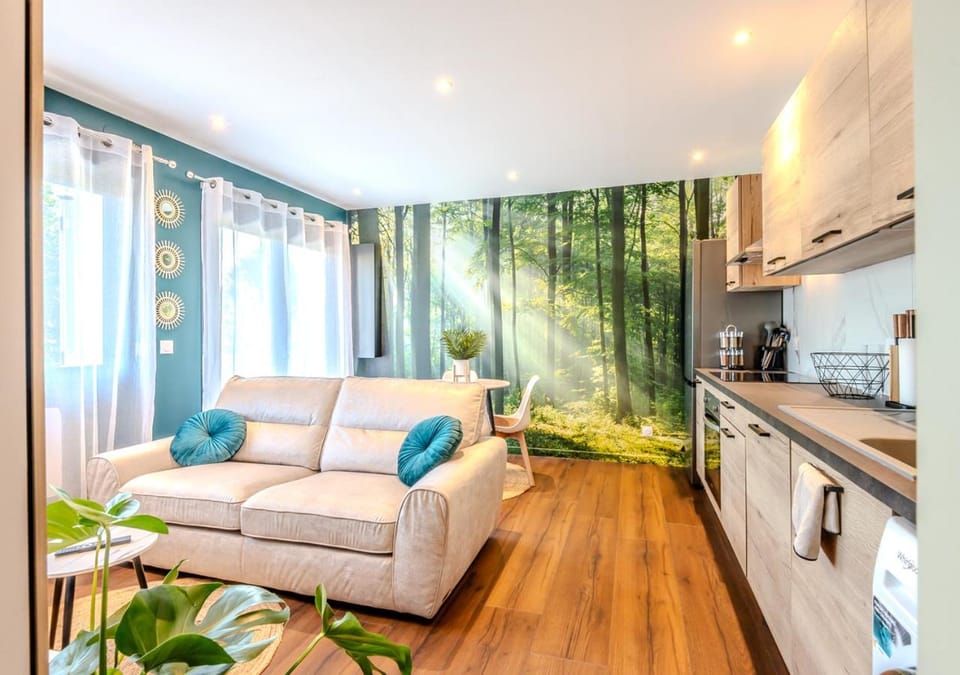 Living room, kitchen