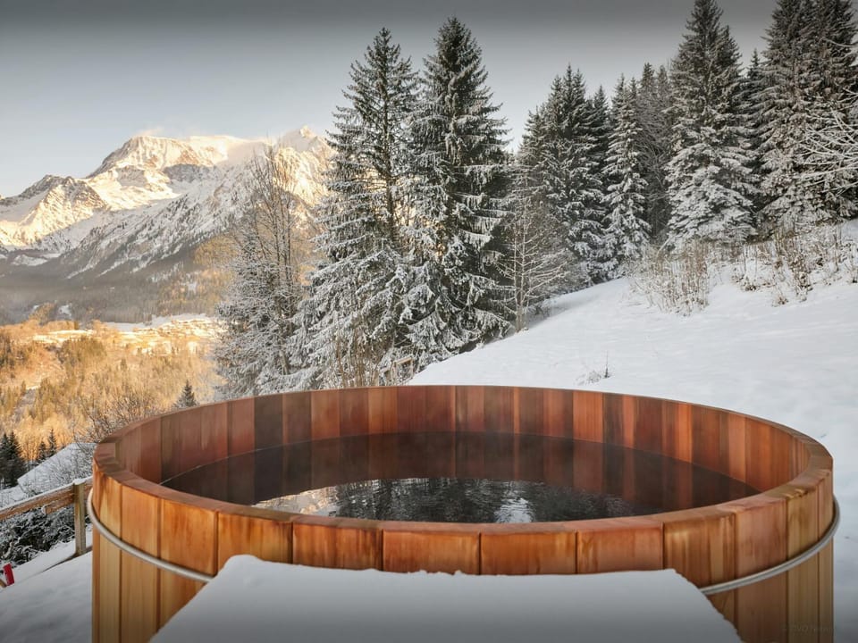 Day, Natural landscape, Winter, Hot Tub, Mountain view
