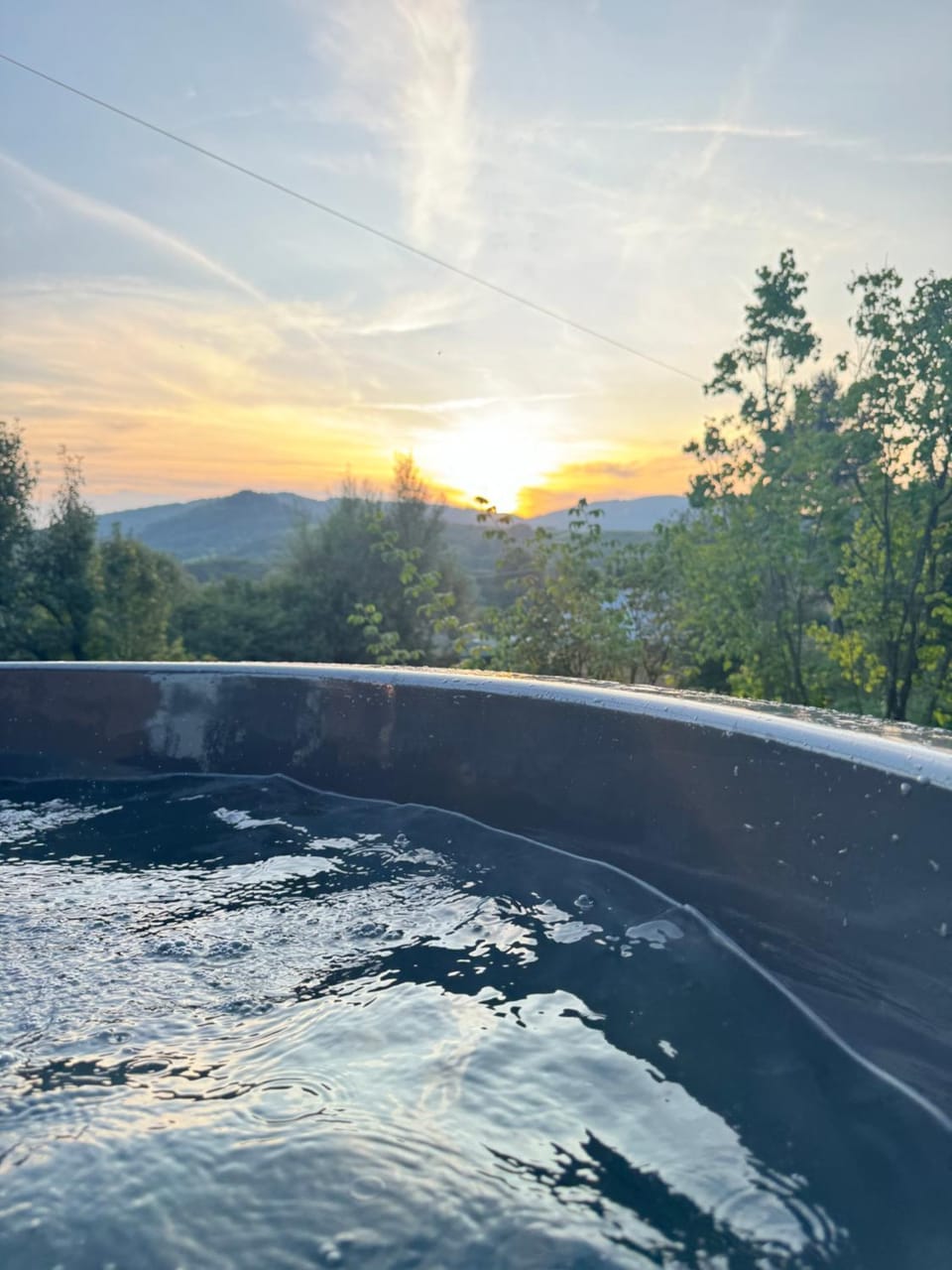 Natural landscape, Mountain view, Sunset, Open Air Bath